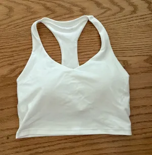 aerie White Racerback Tank Crop Top thumbnail 1