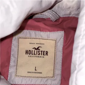 Hollister Down & Feather Fill Puffer Hooded Jacket Size Large thumbnail 11