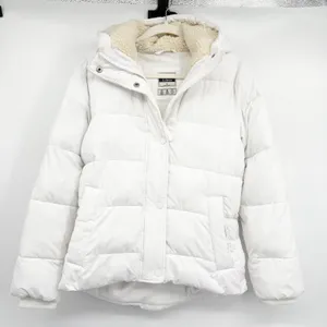 Abercrombie & Fitch‎ Womens White Relaxed Ultra Sherpa Hooded Puffer Jacket M thumbnail 1
