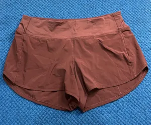 Lululemon Burgundy/ Maroon Speed up Shorts thumbnail 1