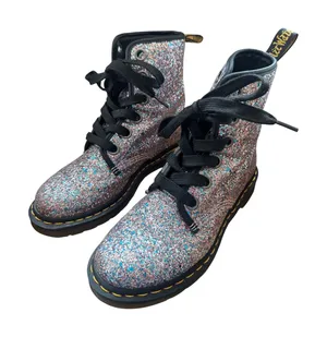 Dr. Martens 1460 Farrah Multi Glitter Combat Boots Pink Blue Silver 7L 38EU thumbnail 1