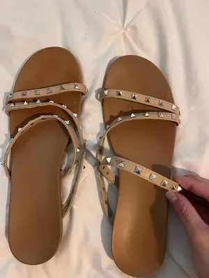 Studded Sandals Gold Size 9 thumbnail 2