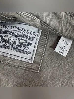 Levi’s Denim Military Utility Anorak Jacket Olive Green Small Full Zip Cotton thumbnail 9