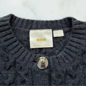 MAEVE By Anthropologie Charcoal Cable Knit Cardigan • Sz S thumbnail 6