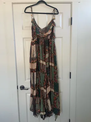 NWT Women’s Natural Life Golden Eye Wide Leg Paisley Patchwork Jumpsuit Size M thumbnail 11