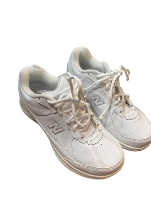 New Balance 577 wms SL2 white leather low top walking sneakers sz 8.5D SKU 10-3 thumbnail 14