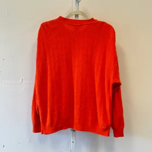 Vintage Talbots Orange Diamond Knit Cotton Crewneck‎ Sweater Women's XL Casual thumbnail 2