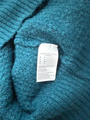 American Eagle Cloudspun Oversized Sweater Dark Teal Waffle Knit thumbnail 9