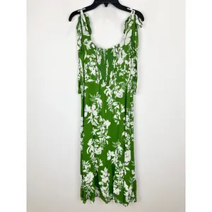 Reformation Twilight Mystique Midi Dress Floral Viscose Green Square Neck US 8 thumbnail 10