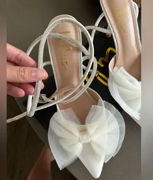 Lulus Lelanee White Satin Rhinestone Bow Ankle Strap Pumps thumbnail 10