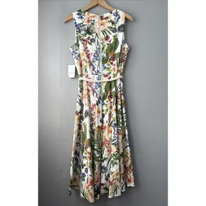 Danny & Nicole Dress Size 6 Floral Sleeveless Midi Romantic Summer Garden Party thumbnail 8