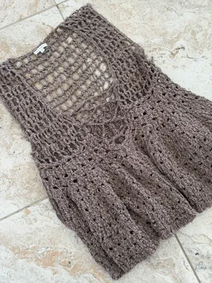 Brown Crochet Top Size M thumbnail 2