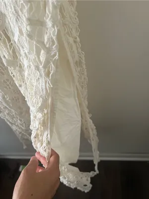 Ivory White Crochet Maxi Dress 1X 100% Cotton Beach Coastal Festival Resort thumbnail 4