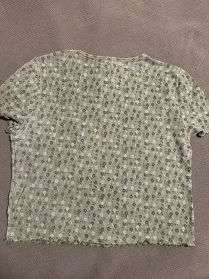 American Eagle Outfitters Crop Top Women XL Green Floral Round Neck Pullover thumbnail 7