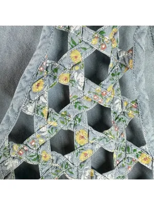 Vintage Susan Bristol Floral Lattice Cutout Cotton Vest S Cottagecore 1998 thumbnail 5