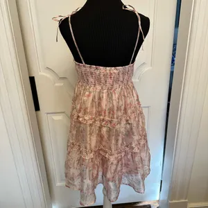 Altar’d State Spaghetti Strap Pink Floral Ruffled Dress thumbnail 5