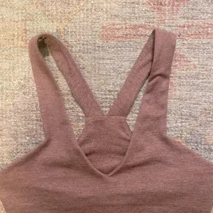 Quince Ultra Soft V-Neck Cropped Tank in Heather Rose thumbnail 6