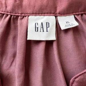 GAP Deco Rose Silky V-Neck Blouse XL Long Sleeve Draped Top thumbnail 4