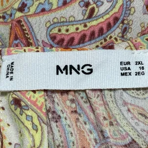 MNG Mango Nora Women's Multicolor Paisley Midi Tiered Boho A-Line Dress Size 2XL thumbnail 4