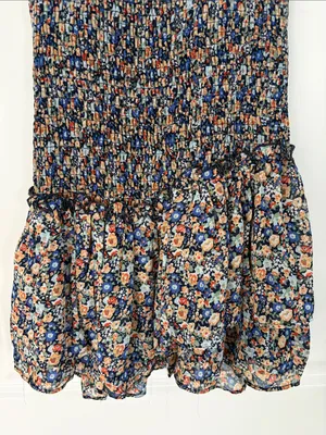 Kiss the Sky Urban Outfitters Smocked Puff Short Sleeve Floral Mini Dress XS thumbnail 9