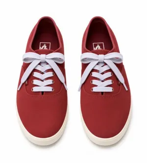 NEW Vans Authentic Suede Pomegranate/Snow White Lace Up Sneaker SZ-9.5 thumbnail 1