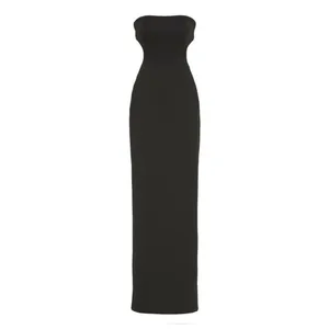 Rent the runway sz 10 Black Halo Eve Chana solid black cutout strapless gown thumbnail 4