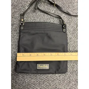 Dooney & Bourke Black Nylon Triple Zip Crossbody Bag Organizer Duck Logo Small thumbnail 5