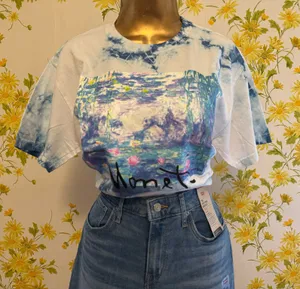 NWT Tie dye Monet water lilies T shirt size S thumbnail 5