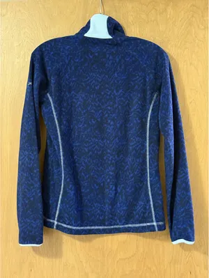 Columbia Sportswear Blue Print‎ Half Zip Fleece Pullover Women's Small thumbnail 2