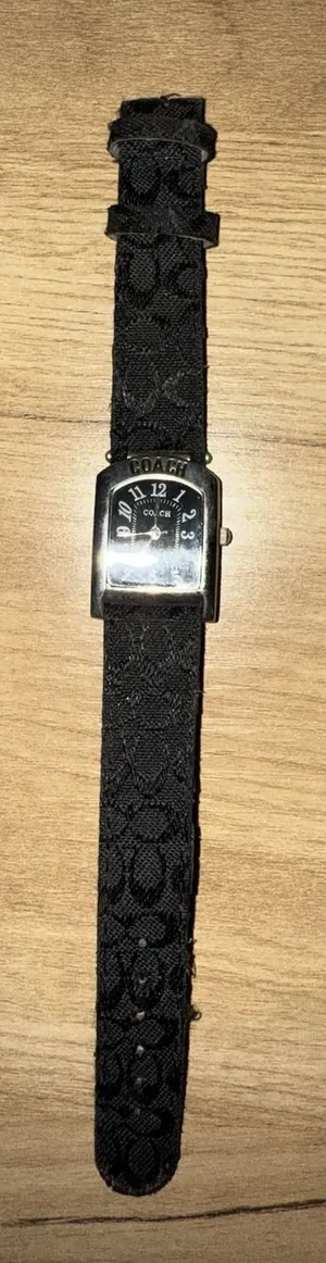 Vintage Black Coach Buckle Watch‎ All Original Working Signature Strap READ thumbnail 1