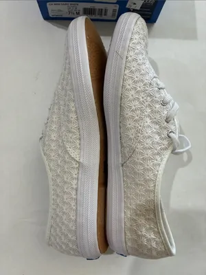 Keds Women's White Floral Crochet Lace-Up Sneakers thumbnail 5
