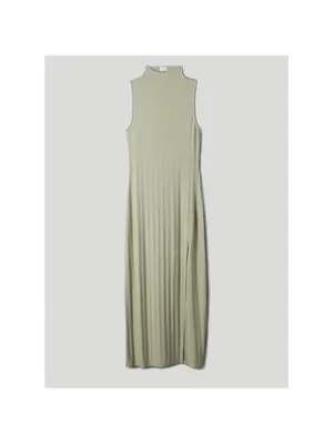 Aritzia Wilfred Leo Midi Ribbed Dress in Silent Storm Green Womens‎ Size M thumbnail 4