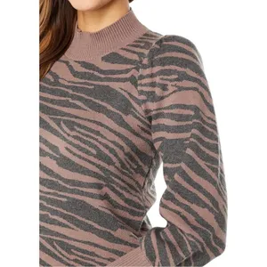 Heartloom Brown Black Animal Print Bishop Long Sleeve Sweater Dress Size XS thumbnail 2