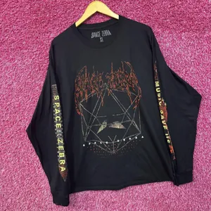 Space Zebra Music Saves Us Long Sleeve black T-Shirt XL thumbnail 3