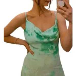 Lulus NWT Green Tie-Dye Cowl Neck Mini Dress Large thumbnail 8