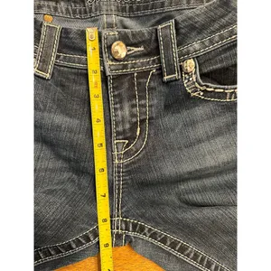 Miss Me Jeans Low Rise Easy Boot Size 28 Embellished Flap Pockets Thick Stitch thumbnail 7