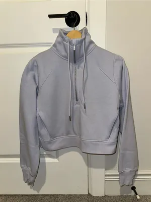 All In Motion Lavender Quarter-Zip Cropped Pullover Hoodie thumbnail 2
