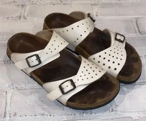 Birkenstock Birkis Freeport White Double Strap Perforated Sandals thumbnail 2