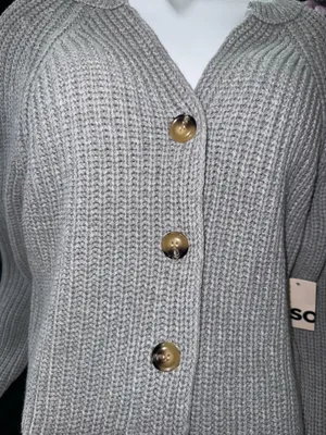 SO Gray Ribbed Button thumbnail 5