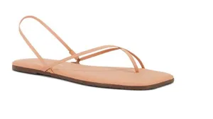 Square Toe Millie Leather Sandals in Nude Beach, Size 8 thumbnail 1