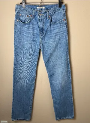 Levis Low Pro Straight Jeans Womens 28 Blue Denim Pants Go Ahead Light Wash thumbnail 1