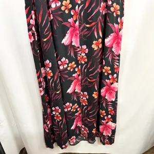 Kim Rogers Plus Size 1X Maxi Dress Black Pink‎ Tropical Coastal Beachy Fairy 484 thumbnail 7