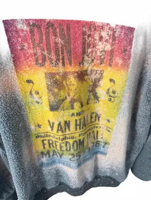 Vintage Reversible Style Bon Jovi and Van Halen Sweatshirt thumbnail 2