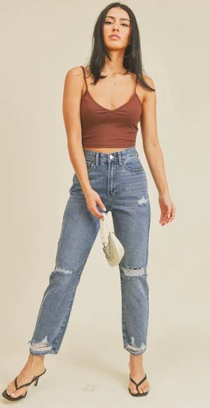 Just Black Denim High Riss Straight Leg Jeans thumbnail 1