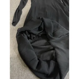 Abercrombie Women's Black Sheer Chiffon Pleated Long Sleeve Maxi Dress Size ST thumbnail 8