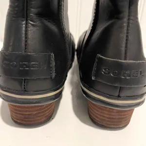 Sorel Slimpack Riding‎ Gloss Boots Women 8.5 Black Leather Waterproof NL2156-010 thumbnail 6