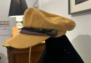 Peter Grimm Corduroy Baker Boy Hat with Anchor Detail thumbnail 1