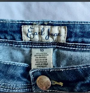 Earl Jean Denim Skirt 10 Festival Boho Western Cowgirl Rodeo Punk Grunge Emo Y2K thumbnail 2