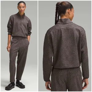 Lululemon Lab Double-Knit Jacquard Half Zip Sweatshirt Crop Jacket Size 10 thumbnail 2