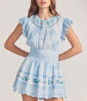 Loveshackfancy Fontana Dress in Seafoam Pearl Blue thumbnail 1